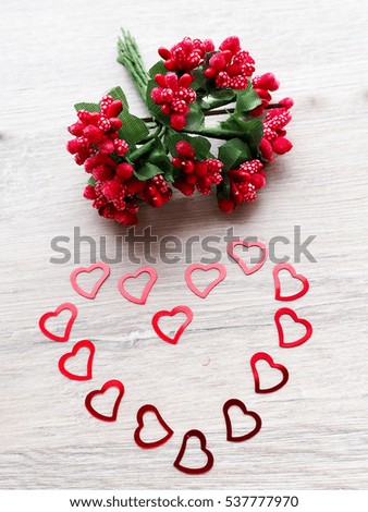Valentine's day concept on wooden background