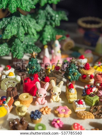 Miniature Chrismas sweet Party, Dessert Table Toy.