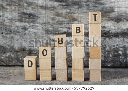 DOUBT word on building block