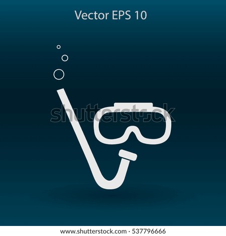 Diving mask vector icon illustration