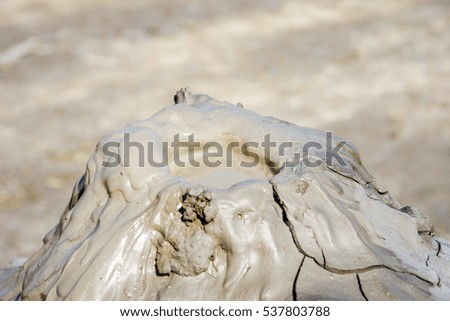 Mud volcano crater in Gobustan, Azerbaijan