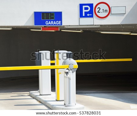 Entrance of the parking garage