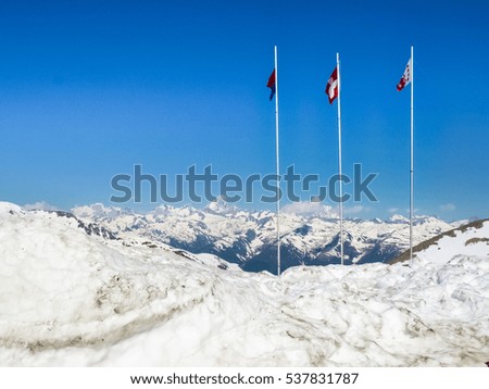 Switzerland: Pass road of Nufenen-Novena, Last remnants of snow after the winter season.