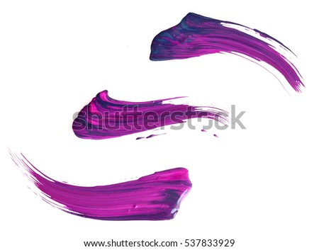 Hand made oil paint brush stroke isolated over the white background as a design element of a backdrop