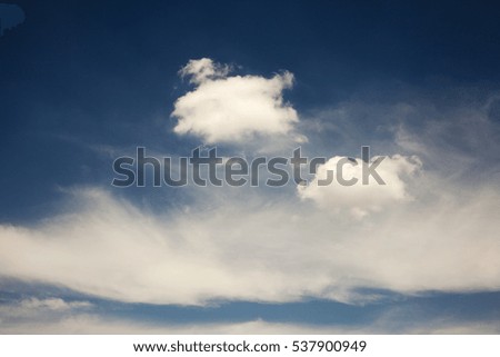 Deep blue sky with cumulus and stratus clouds forming an interesting pattern
