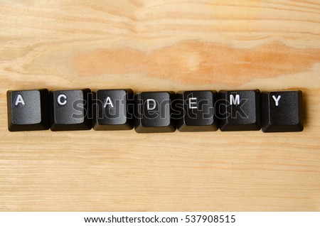 Academy word write with keyboard buttons