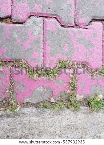 Pink cement brick texture used for background and design