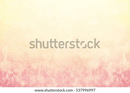 Unfocused blur summer blossoming clover on meadow, toned, light and heart bokeh background, pastel and soft card