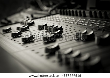 Sound mixing board Royalty-Free Stock Photo #537999616