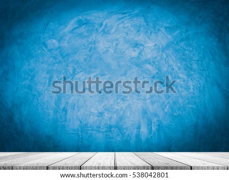 Soft white wooden shelf on grunge dirty wall cement background use for products display