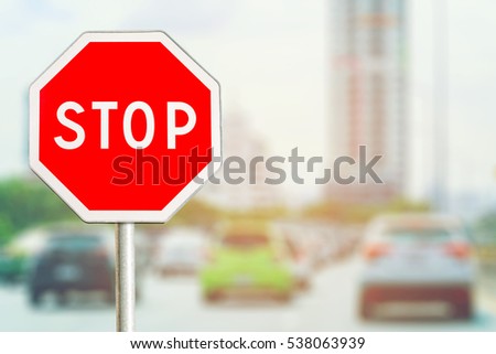 Stop sign by the City road