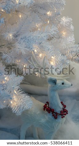 Decorative White Christmas Deer