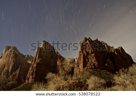 Long exposure Court of Patriarchs, Zion National Park USA