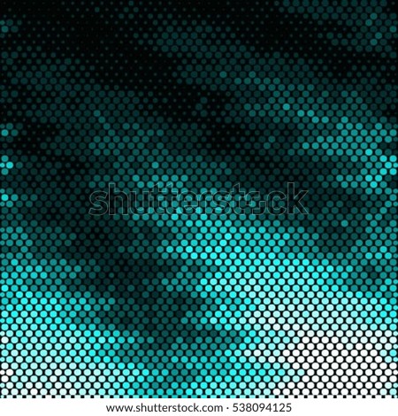 Spotted abstract background halftone effect. Colorful blue ray vector. Water wave illustration