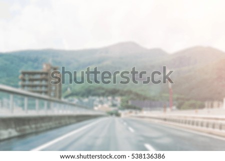 Blurred photo of Hokkaido Japan Highway background