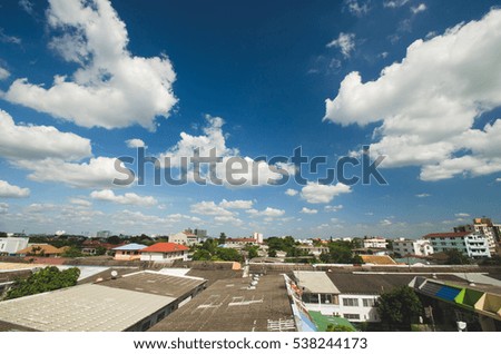 community in city with sky and cloud