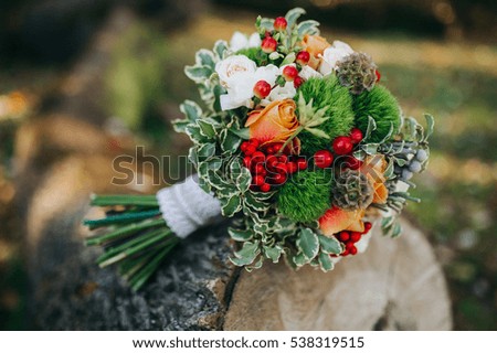 Wedding flower bouquet autumn wedding composition