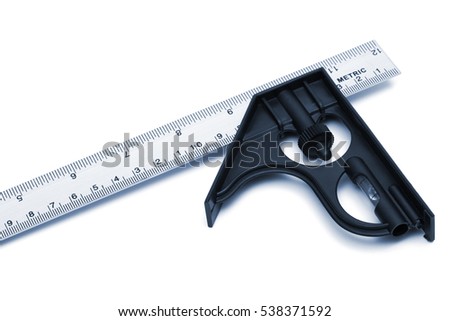 ruler with the level on a white background.