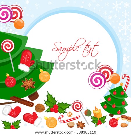 Merry Christmas and Happy new year 2017 Greeting Card, vector illustration.