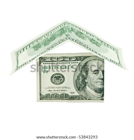house from dollar notes isolated