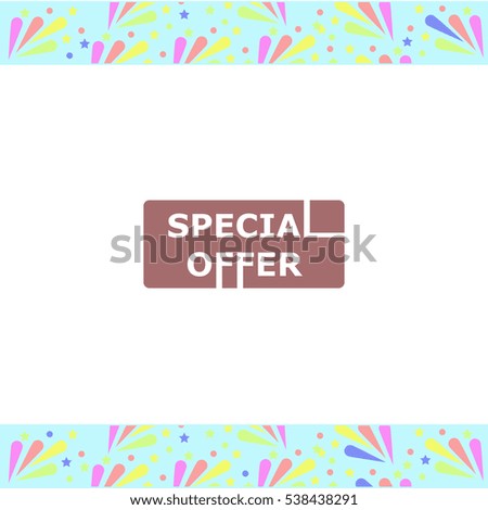 Special offer vector icon on white background. Isolated illustration. Business picture.