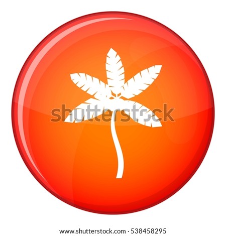 Palm tree with coconuts icon in red circle isolated on white background vector illustration