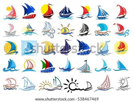 Logos ships and sailboats.