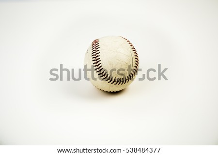 Old Baseball isolated on white background