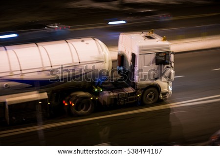 trailer truck on speed