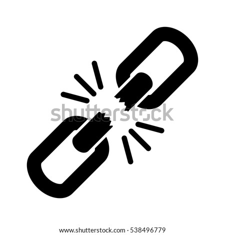 Broken chain link vector icon. Wreck chain link icon. Failure disconnection idea concept. Royalty-Free Stock Photo #538496779