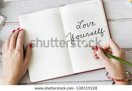 Love Yourself Be You Self Esteem Confidence Encourage Concept Royalty-Free Stock Photo #538519228