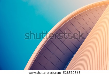 Abstract Detail Of Sleek Modern Contemporary Architecture With Copy Space Royalty-Free Stock Photo #538532563