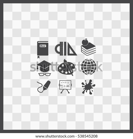 School Set vector icon. Isolated illustration. Business picture.