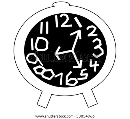 Crazy Clock in White and Black