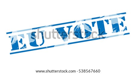 eu vote blue stamp on white background