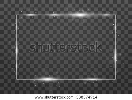 Vector shining frame with lights effects. Shining rectangle banner. Isolated on black transparent background. Vector illustration, eps 10.

 Royalty-Free Stock Photo #538574914