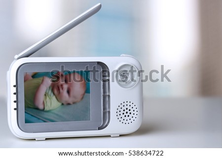 The closeup baby monitor for security of the baby Royalty-Free Stock Photo #538634722