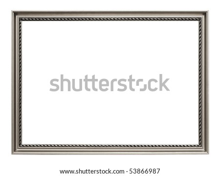 Silver art frame isolated on white