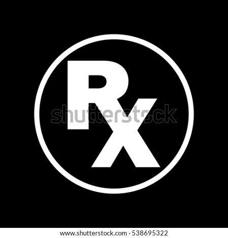 Medical prescription Rx sign icon