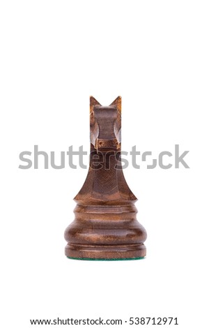 boxwood black knight  chess piece isolated
