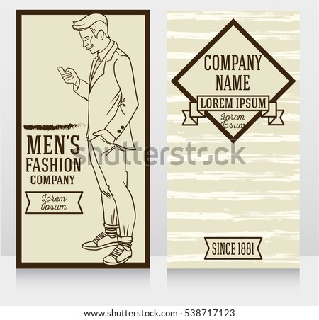 banner in retro american style, trendy hipster, can be used as business cards for old fashioned man's shop, vector illustration