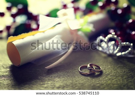 toned wedding ring background invitation