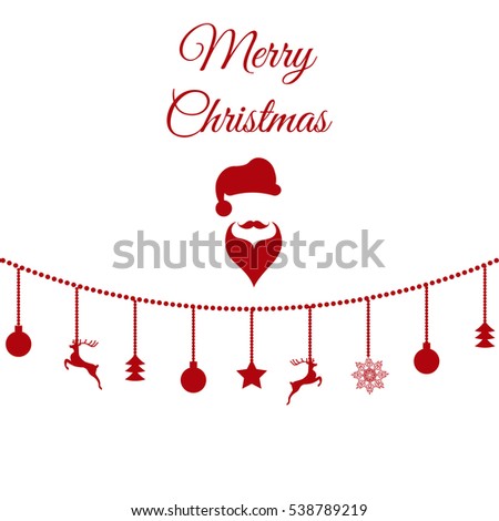 Christmas symbols red on a solated background eps 10 vector