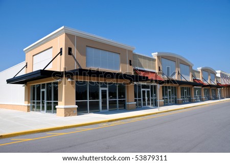 New Shopping Center with Retail and Office  Space available for sale or lease Royalty-Free Stock Photo #53879311