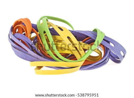 Rubber bands for money isolated on white background