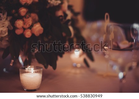 wedding decor with flowers. vintage picture with instagram filter and soft focus