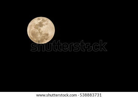 Full moon on the dark night in Thailand.