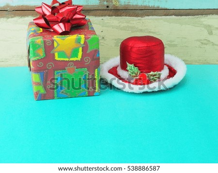 Red gift box with green border