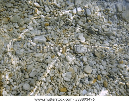 clear sea water and stones texture