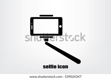 Selfie stick icon vector illustration eps10. Isolated badge for website or app - stock infographics